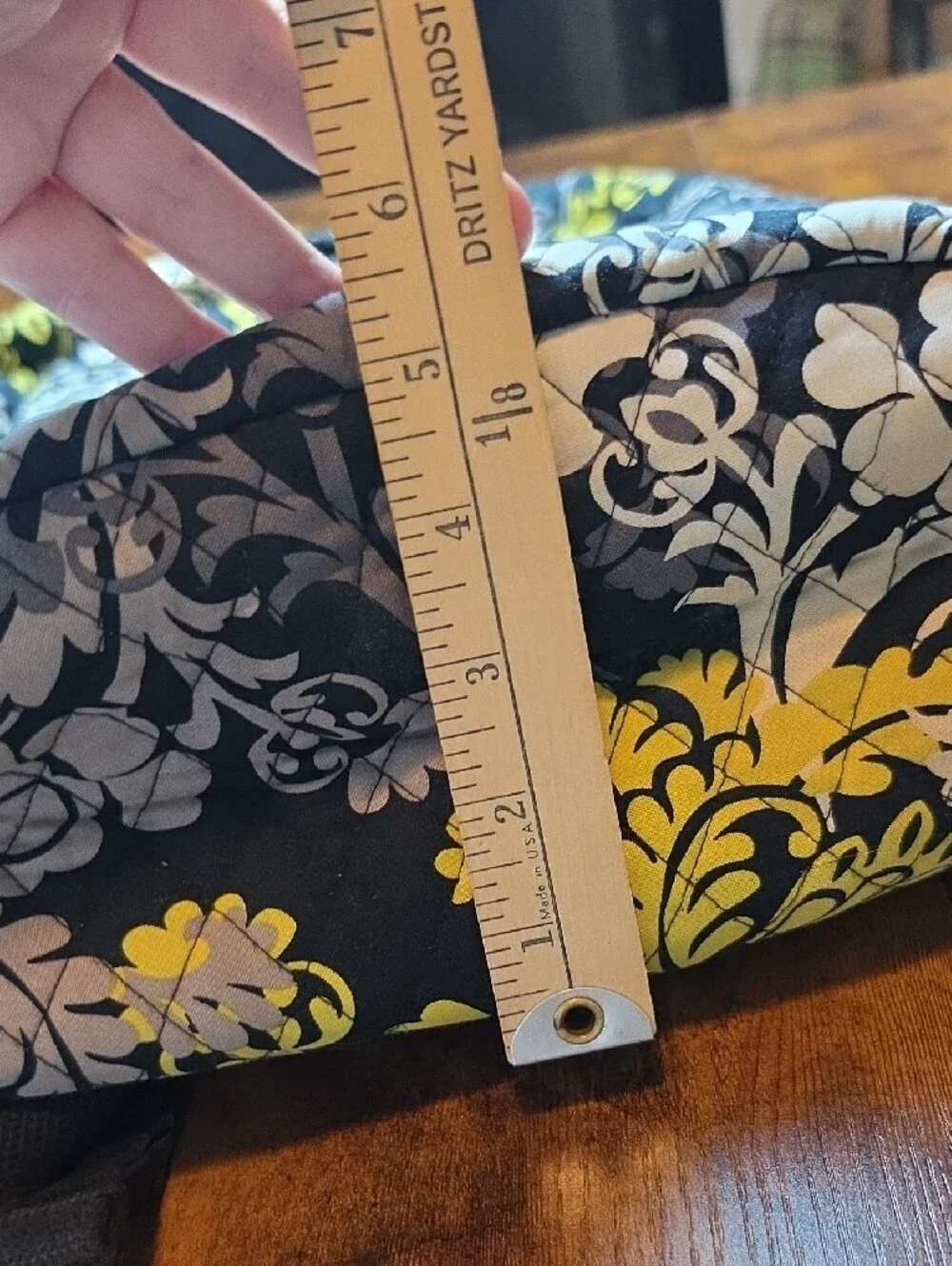 VERA BRADLEY | Quilted Floral Backpack Travel School Laptop Yellow Black Grey